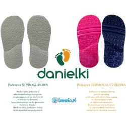 Danielki profilaktyczne buty wzór TA125/TA135, kolor fuksja F z kwiatkami