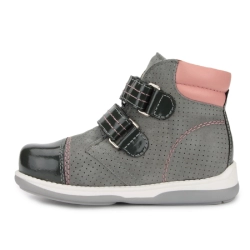 Buty Memo Alex 1JD, Trzewiki Memo Alex 1JD szary róż