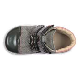 Buty Memo Alex 1JD, Trzewiki Memo Alex 1JD szary róż