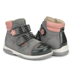 Buty Memo Alex 1JD, Trzewiki Memo Alex 1JD szary róż