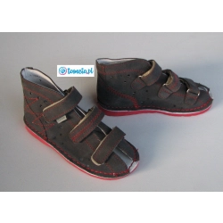 Buty profilaktyczne Danielki - wzór T115 szaro- czerwone